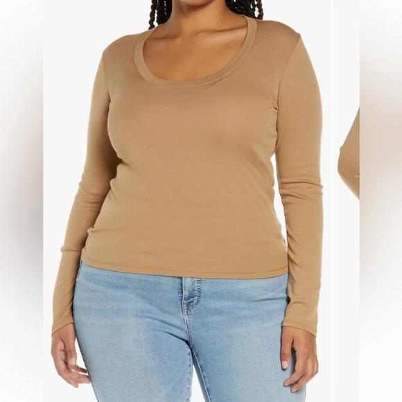 Vince Scoop Neck Pima Cotton‎ Top plus size 1X new with tags NWT - Picture 1 of 3
